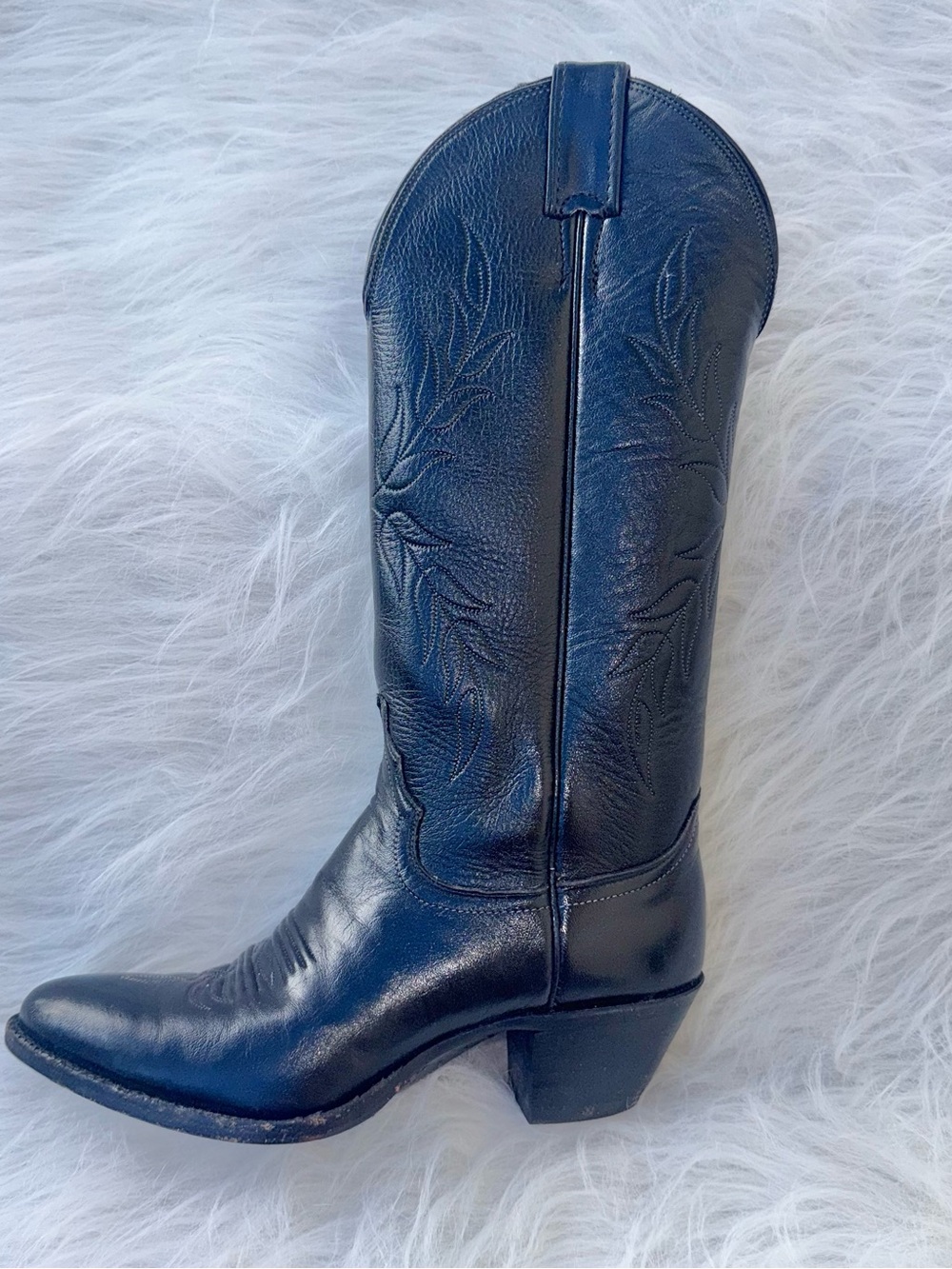 Vintage late 80’s/90’s Dingo Black Leather Western Heeled Boots size 6.5